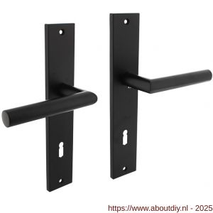 Intersteel 1743 deurkruk Bastian op schild rechthoekig 245x45 mm sleutelgat 78 mm zwart - A26010291 - afbeelding 1