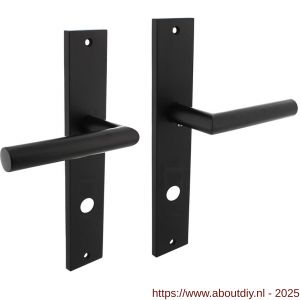 Intersteel 1743 deurkruk Bastian op schild rechthoekig 245x45 mm rondcilindergat 78 mm zwart - A26010295 - afbeelding 1