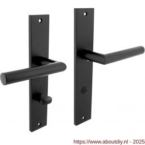 Intersteel 1743 deurkruk Bastian op schild rechthoekig 245x45 mm WC 78/7 mm zwart - A26010298 - afbeelding 1