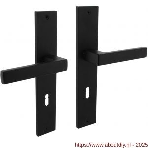 Intersteel 1744 deurkruk Hera op schild rechthoekig 245x45 mm sleutelgat 72 mm zwart - A26010303 - afbeelding 1