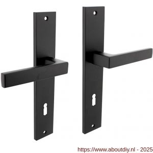 Intersteel 1744 deurkruk Hera op schild rechthoekig 245x45 mm sleutelgat 78 mm zwart - A26010304 - afbeelding 1