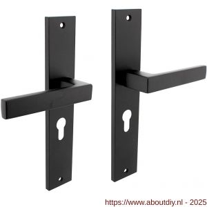 Intersteel Living 1744 deurkruk Hera op schild rechthoekig 245x45 mm profielcilindergat 55 mm zwart - A26010305 - afbeelding 1