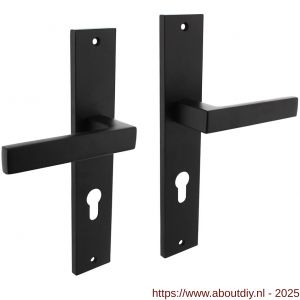 Intersteel Living 1744 deurkruk Hera op schild rechthoekig 245x45 mm profielcilindergat 72 mm zwart - A26010306 - afbeelding 1