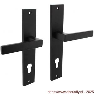 Intersteel 1744 deurkruk Hera op schild rechthoekig 245x45 mm profielcilindergat 78 mm zwart - A26010307 - afbeelding 1