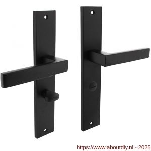Intersteel Living 1744 deurkruk Hera op schild rechthoekig 245x45 mm WC 63/8 mm zwart - A26010309 - afbeelding 1