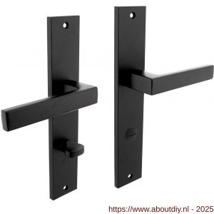 Intersteel 1744 deurkruk Hera op schild rechthoekig 245x45 mm WC 78/7 mm zwart - A26010311 - afbeelding 1