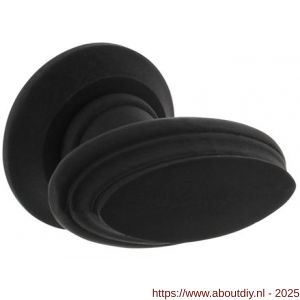 Intersteel 1846 deurkruk gatdeel knopkruk met freesrand en ronde rozet beukenhout zwart - A26010313 - afbeelding 1