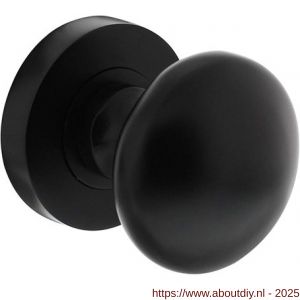 Intersteel Living 2126 knop vast op ronde rozet met nokken en stift mat zwart - A26008260 - afbeelding 1