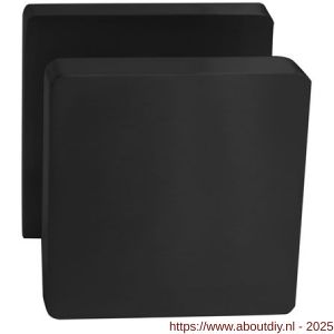 Intersteel Living 2126 knop vierkant vast op rozet 55x55x10 mm met nokken en stift zwart - A26009162 - afbeelding 1