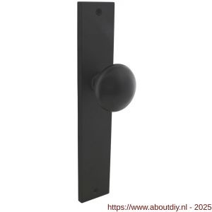 Intersteel Living 2128 knopschild rechthoekig 245x45x8 mm met vaste knop Paddenstoel en wisselstift blind zwart - A26010315 - afbeelding 1