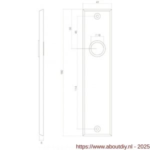 Intersteel 2568 kortschild rechthoekig 181x41x7 mm blind mat zwart - A26006762 - afbeelding 2