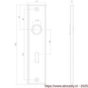 Intersteel 2568 kortschild rechthoekig 181x41x7 mm sleutelgat 56 mm zwart - A26006763 - afbeelding 2