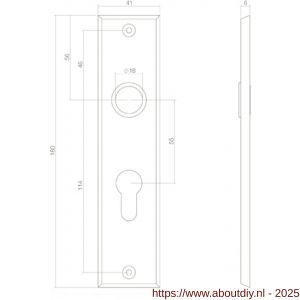Intersteel 2568 kortschild rechthoekig 181x41x7 mm profielcilindergat 55 mm zwart - A26006765 - afbeelding 2
