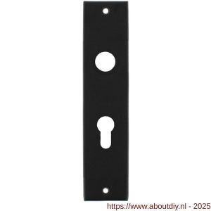 Intersteel 2568 kortschild rechthoekig 181x41x7 mm profielcilindergat 55 mm zwart - A26006765 - afbeelding 1
