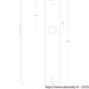 Intersteel 2577 langschild rechthoekig 236x44x6 mm blind mat zwart - A26006771 - afbeelding 2