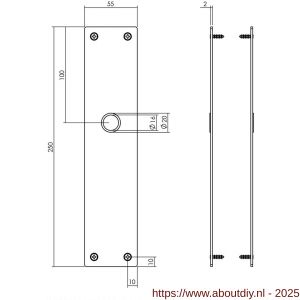 Intersteel 2688 schild renovatie rechthoekig 250x55x2 mm blind RVS mat zwart - A26008261 - afbeelding 2