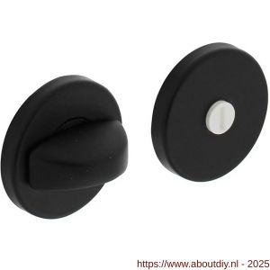 Intersteel Living 3092 WC-sluiting verdekt diameter 50x7 mm met nokken en stift 8x8 mm zwart - A26009165 - afbeelding 1