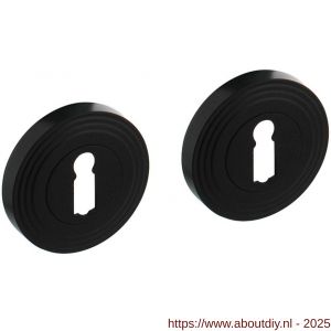 Intersteel Living 3178 sleutelrozetten verdekt met rillen diameter 55x10 mm en nokken zwart - A26011026 - afbeelding 1
