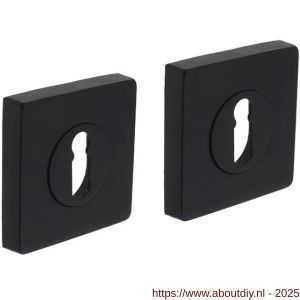 Intersteel Living 3185 sleutelrozetten verdekt 55x55x10 mm met nokken zwart - A26011003 - afbeelding 1