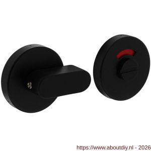 Intersteel Living 3401 WC-sluiting verdekt diameter 53x10 mm met comfortknop en stift 8x8 mm structuur zwart - A26008266 - afbeelding 1