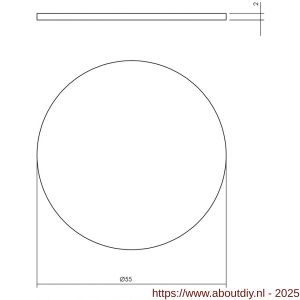Intersteel Living 3403 afdekrozet zelfklevend diameter 55x2 mm structuur zwart - A26006791 - afbeelding 2