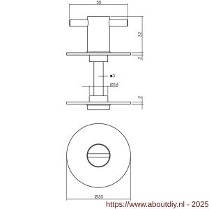 Intersteel 3403 WC-sluiting zelfklevend diameter 55x2 mm met stift 5x5 mm structuur zwart - A26006792 - afbeelding 2