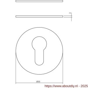 Intersteel Living 3403 cilinderrozetten zelfklevend diameter 55x2 mm structuur zwart - A26011072 - afbeelding 2