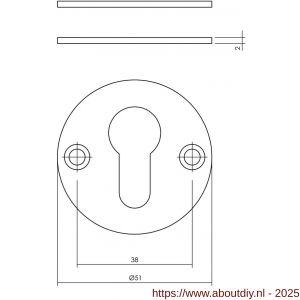Intersteel Living 3409 cilinderrozetten diameter 51x2 mm structuur zwart - A26011074 - afbeelding 2