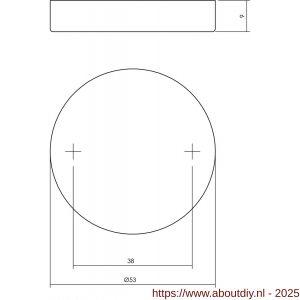 Intersteel Living 3410 afdekrozet verdekt diameter 53x9 mm structuur zwart - A26008277 - afbeelding 2