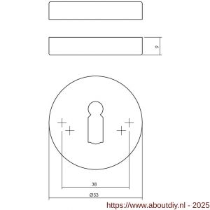 Intersteel Living 3410 sleutelrozetten verdekt diameter 53x9 mm structuur zwart - A26011075 - afbeelding 2
