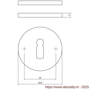 Intersteel Living 3431 sleutelrozetten verdekt diameter 53x5 mm structuur zwart - A26011093 - afbeelding 2
