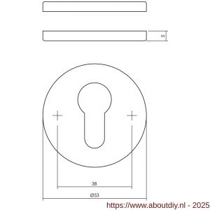 Intersteel Living 3431 cilinderrozetten verdekt diameter 53x5 mm structuur zwart - A26011094 - afbeelding 2