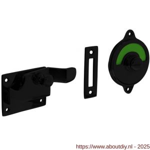 Intersteel Living 3700 WC-overslag met bocht en groen-rood indicatie mat zwart - A26009171 - afbeelding 1