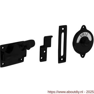Intersteel Living 3701 WC-overslag vlak met tekst Vrij-Bezet mat zwart - A26008285 - afbeelding 1