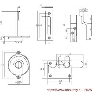 Intersteel Living 3701 WC-overslag vlak en groen-rood indicatie mat zwart - A26009172 - afbeelding 2