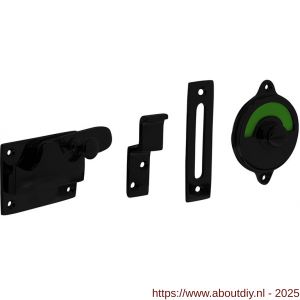 Intersteel Living 3701 WC-overslag vlak en groen-rood indicatie mat zwart - A26009172 - afbeelding 1