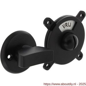 Intersteel Living 3702 WC-sluiting Degeorge met 8 mm stift en tekst Vrij-Bezet zwart - A26009173 - afbeelding 1