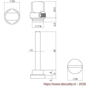 Intersteel 3705 WC-olive los 5 mm mat zwart - A26000928 - afbeelding 2