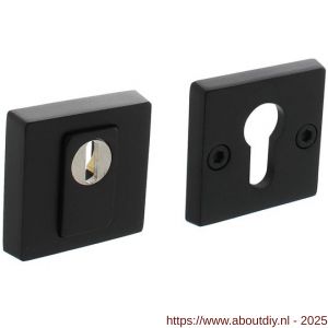 Intersteel Living 3755 SKG3 veiligheidsrozetten vierkant 54x54x12 mm profielcilindergat met kerntrekbeveiliging structuur zwart - A26008287 - afbeelding 1