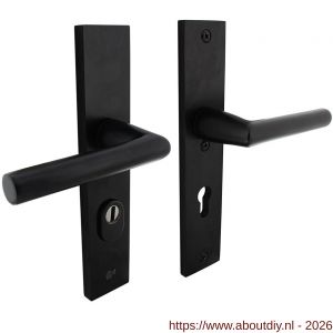 Intersteel Living 3795 SKG3 veiligheidsbeslag rechthoekig 250x50 mm kruk-kruk Jura met veerconstructie profielcilindergat 72 mm met kerntrekbeveiliging zwart - A26009704 - afbeelding 1