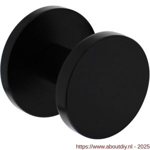Intersteel Living 3929 voordeurknop plat diameter 55 mm op achterplaat diameter 60 mm éénzijdige montage aluminium zwart - A26008292 - afbeelding 1