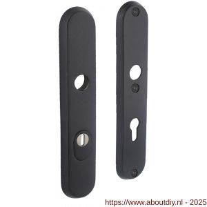 Intersteel 3961 SKG3 veiligheidsschilden ovaal 250x50 mm profielcilindergat 72 mm met kerntrekbeveiliging structuur zwart - A26008295 - afbeelding 1