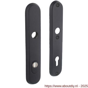 Intersteel 3961 SKG3 veiligheidsschilden ovaal 250x50 mm profielcilindergat 92 mm met kerntrekbeveiliging structuur zwart - A26007031 - afbeelding 1
