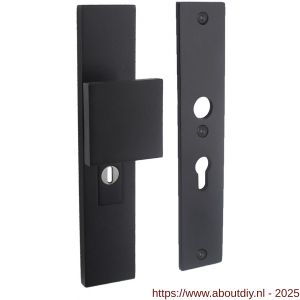 Intersteel 3962 SKG3 veiligheidsschilden rechthoekig 250x50 mm met greep profielcilindergat 55 mm met kerntrekbeveiliging structuur zwart - A26008298 - afbeelding 1