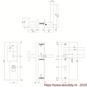 Intersteel Living 3962 SKG3 veiligheidsbeslag rechthoekig 250x50 mm greep-kruk Jura profielcilindergat 55 mm met kerntrekbeveiliging structuur zwart - A26008299 - afbeelding 2