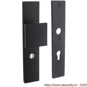 Intersteel 3962 SKG3 veiligheidsschilden rechthoekig 250x50 mm met greep profielcilindergat 72 mm met kerntrekbeveiliging structuur zwart - A26006808 - afbeelding 1