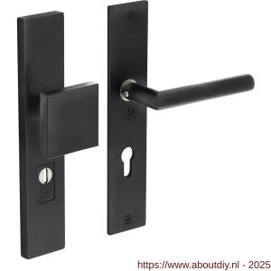 Intersteel Living 3962 SKG3 veiligheidsbeslag rechthoekig 250x50 mm greep-kruk Jura profielcilindergat 72 mm met kerntrekbeveiliging structuur zwart - A26008300 - afbeelding 1