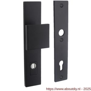 Intersteel 3962 SKG3 veiligheidsschilden rechthoekig 250x50 mm met greep profielcilindergat 92 mm met kerntrekbeveiliging structuur zwart - A26008301 - afbeelding 1