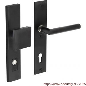 Intersteel Living 3962 SKG3 veiligheidsbeslag rechthoekig 250x50 mm greep-kruk Jura profielcilindergat 92 mm met kerntrekbeveiliging structuur zwart - A26008302 - afbeelding 1