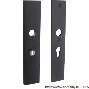 Intersteel 3963 SKG3 veiligheidsschilden rechthoekig 250x50 mm profielcilindergat 55 mm met kerntrekbeveiliging structuur zwart - A26007032 - afbeelding 1